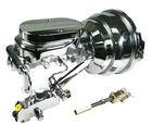 Chrome 8" Dual Brake Booster Milled Master Cylinder & Bracket A-Body Disc Drum