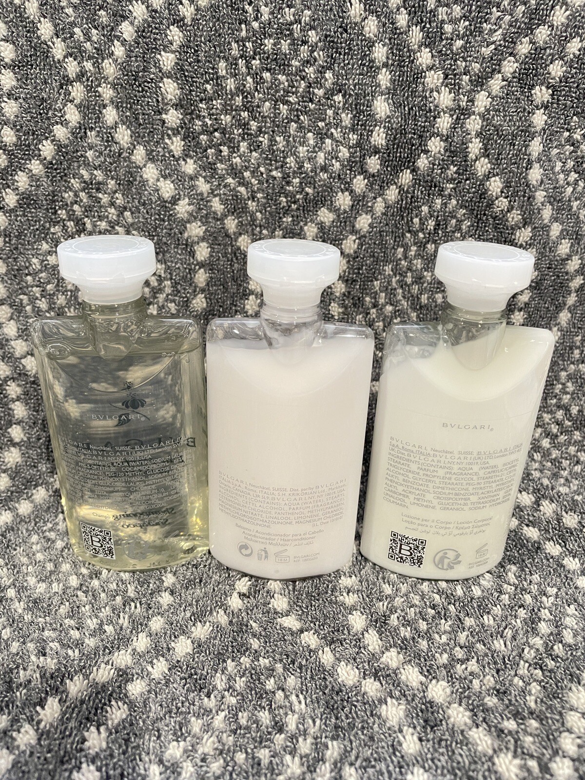 New Bvlgari Shampoo, Hair Conditioner & Body Lotion Set Travel Size 2.5 Oz Each