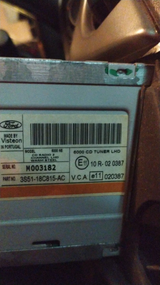 FORD RADIO CODE UNLOCK GALAXY FOCUS MONDEO SMAX TRANSIT SONY STEREO DAB CD  - Immagine 2 di 3