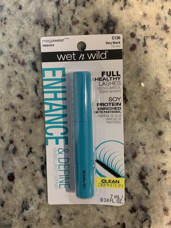 Wet n Wild Megawear Mascara Very Black Soy Protein Clean Def 0.24 FL. OZ NEW
