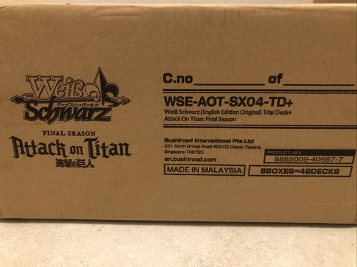 Weiss Schwarz Attack on Titan Final Season TD+ Sealed Case [8 Displays]