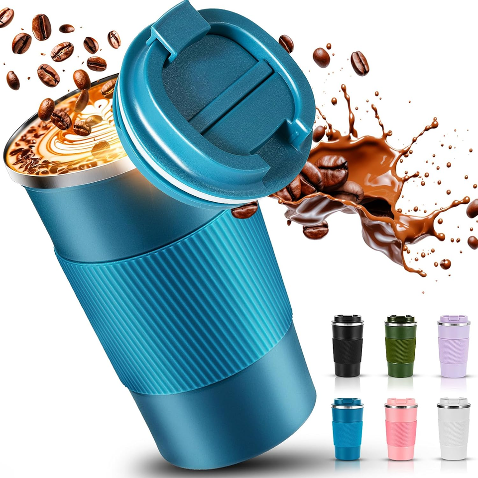 Travel Coffee Mug 16 Oz, Insulated Coffee Cups with Lid, Thermos