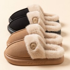 Women's Sherpa and Memory Foam Winter House Slippers Slip on