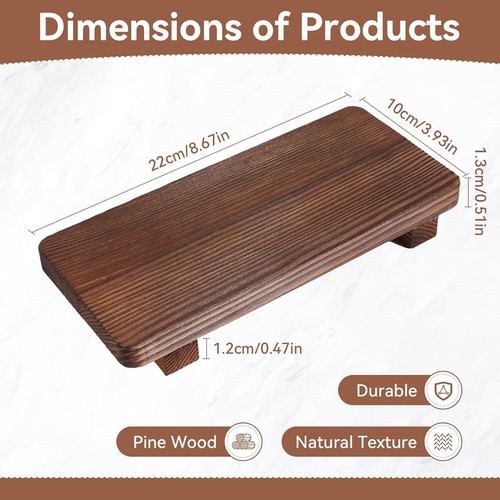 Wood Riser for Decor Display - 2pcs Wooden Soap Trays Kitchen Brown - Picture 2 of 3