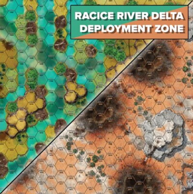 800F BattleTech Neoprene Battle Mat Tukayyid Racice River Delta/Deployment Zone