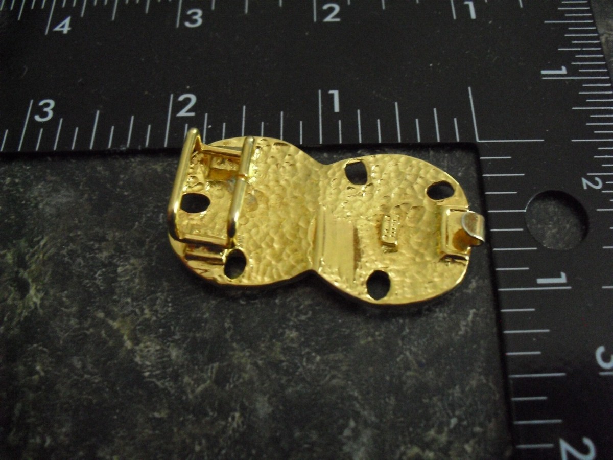 Vintage Gold Tone Metal Dotty Smith Shell Small Belt Buckle  display picture 1
