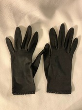 Vintage Ladies Black Gloves, Unbranded, Nylon  , Small size
