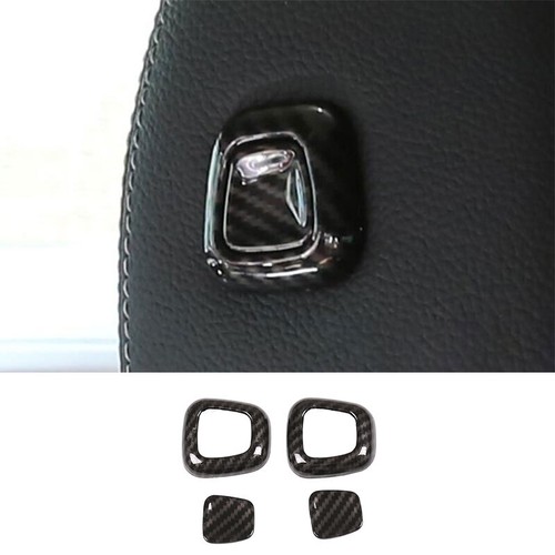 For Benz A-Class 2019-22 ABS Carbon Fiber Seat Headrest Button Switch Ring Trim