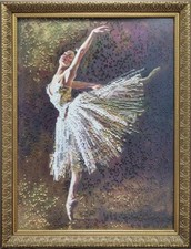 Bead Embroidery Ballerina Kit DIY Beaded Stitching Stamped Bead nik-9840