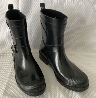 COACH LESTER Rubber Rain Boots sz 7 BLACK | eBay