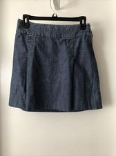 vintage banana republic short denim pleated skirt size 2 side zip