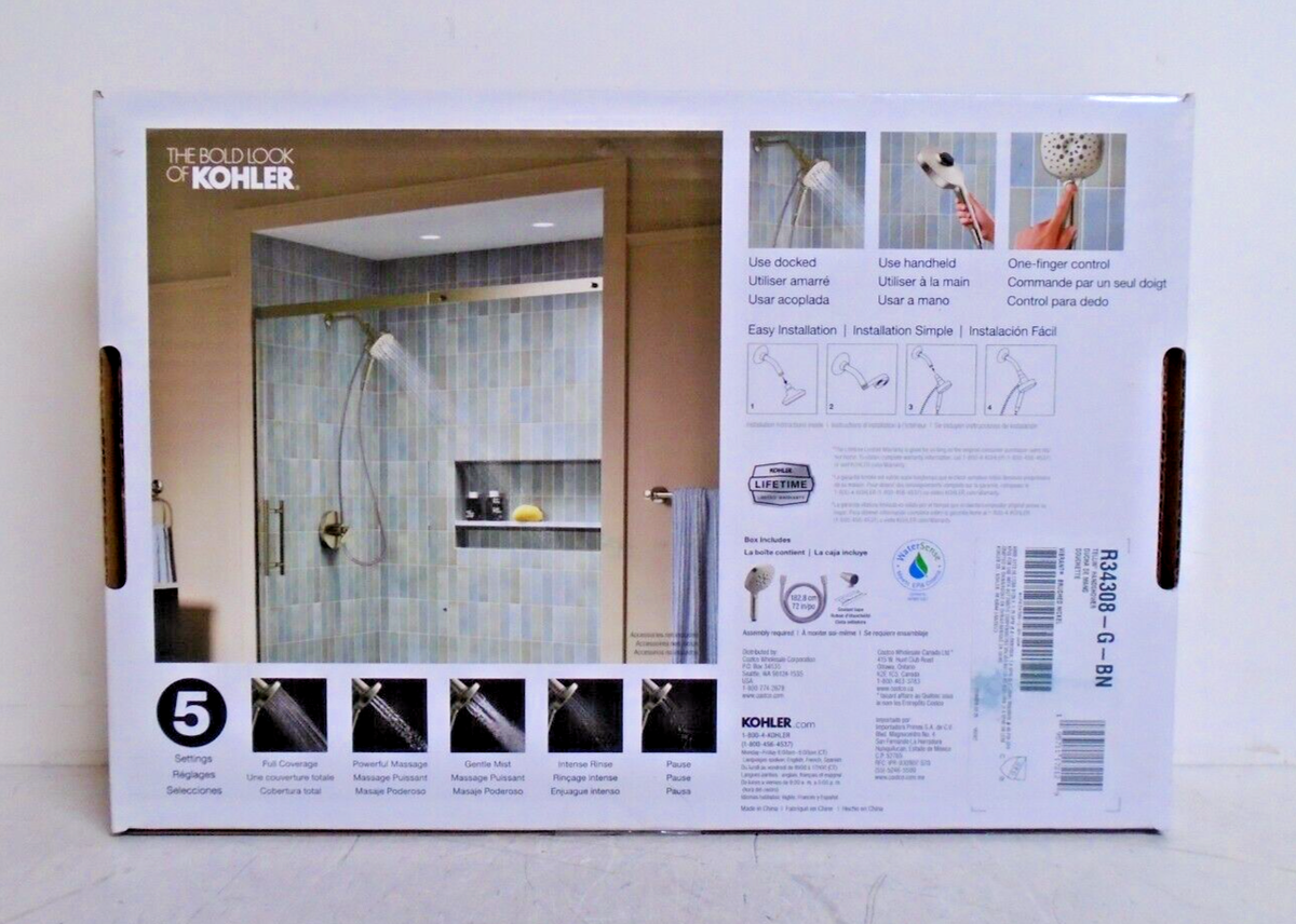 NEW Kohler Tellin Multifunction Handshower | R34308-G-BN | Brushed