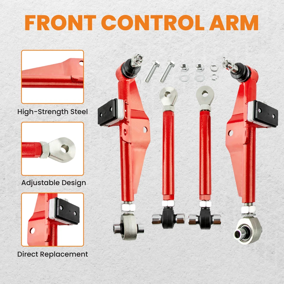 Brazos de control inferiores delanteros varillas de tensión de alto ángulo para Nissan 240SX S13 1989-1998 Foto 4 de 4