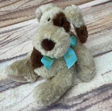 Harrods of London Dog with Blue Ribbon Soft Plush Toy 7”