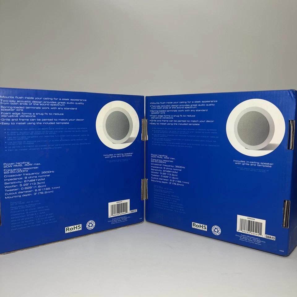 "Lote de 2 altavoces de techo Auvio 40W 2 vías 5,25"" 4000334 montaje empotrado caja abierta" Foto 2 de 4