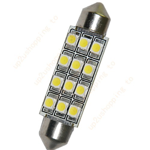 10 x Car Dome 12 3528-SMD LED Bulb Light Interior Festoon Lamp 42mm White New - Picture 3 of 3