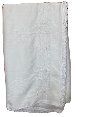Exclusive premium quality pure chiffon Indian luckhnowi dupatta white colour 