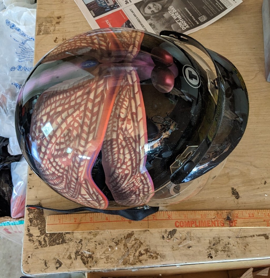 dragonfly motorcycle helmet Daytona Skull Cap Half (2XS Our Premium Classic Eagle Graphic Novelty Item is Fully Lined With A Custom Formed Interior For X Daytona Skull Cap Helmet Dragonfly