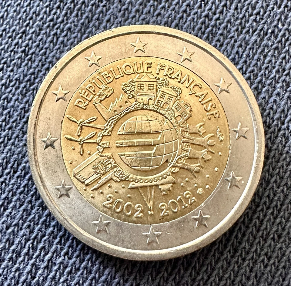 PIECE 2 EUROS COMMEMORATIVE REPUBLIQUE FRANCAISE 2002-2012 - Photo 2/3