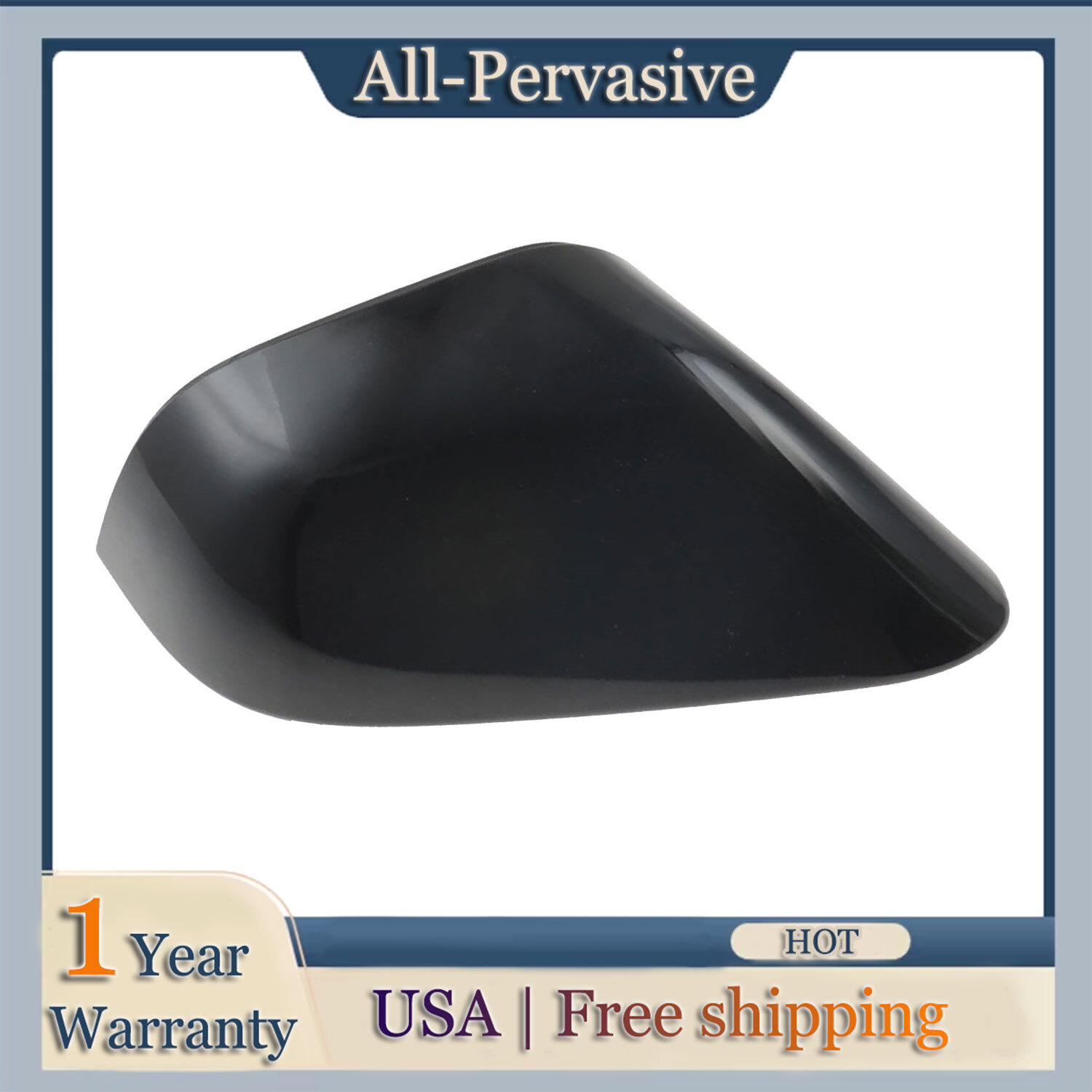 For Lincoln MKZ 2013-2016 Right Side Rearview Mirror Cover Cap Gloss Black