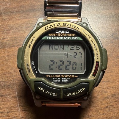 Men's Vintage Casio DataBank Digital Watch - Telememo 30 1600 / DB-34H Working