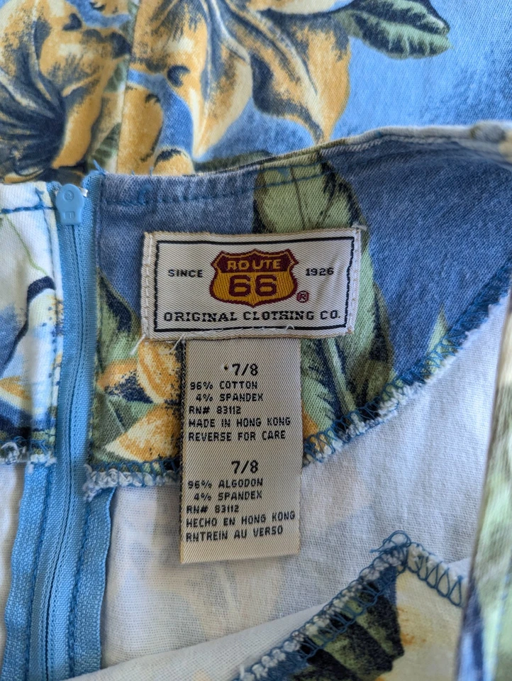 Vestido De Colección Route 66 Para Mujer Talla 7/8 Azul Isla Hawaiano Floral Boho Retro Años 80 90 Foto 2 de 4