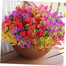 Pcs Artificial Flowers for Outdoors UV 18 Red, Purple, Yellow, Rose Red