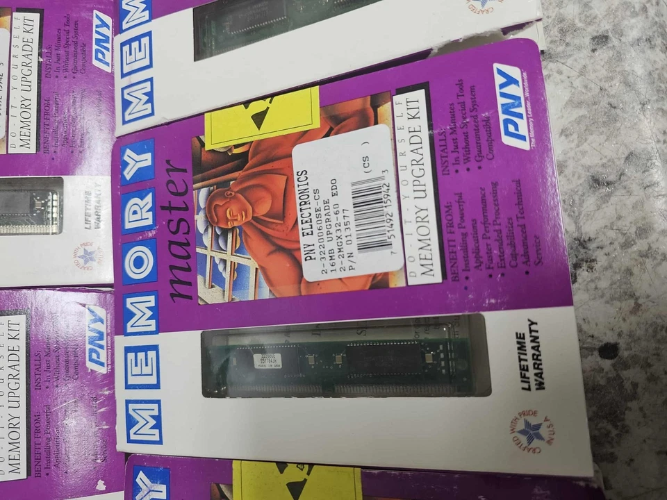 5x Rare Vintage Brand New Sealed Memory Master PNY 16MB Upgrade EDO SIMM Kits - Image 3 of 4