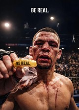 Nate Diaz Be Real MMA Fighter Wall Art Sports Room Decor 13x19 Poster