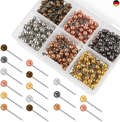 MARKE HARIENDNY 480 Stück Karte Nagel Pinnadeln 14mm Bunt Rundkopf Stecknadeln Edelstahlspitze
