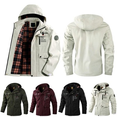 Softshelljacke Herren Herbst Übergangsjacke Windbreaker Outdoor Jacke mit Kapuze