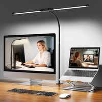 Schreibtischlampe Led Dimmbar 960 Lumen Doppelkopf Augenschutz Klemmbar FüR BüRo