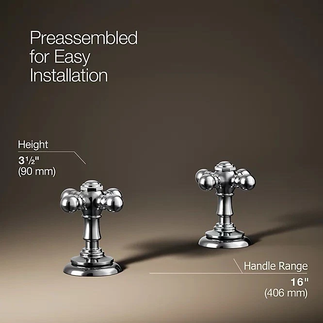 Kohler Artifacts 98068-3-CP Polished Chrome Cross Handles (New in Box) - Image 2 of 4