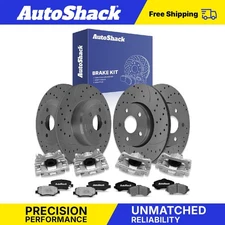 Front Rear Drilled Slotted Brake Rotors Pads Calipers for Jeep Wrangler JK