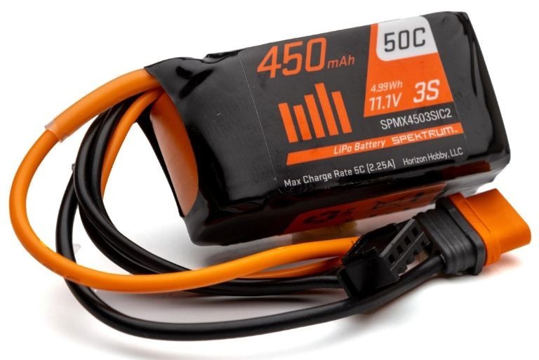 Spektrum - LiPo 3s 11.1v 450mAh 50C IC2 SPMX4503SIC2