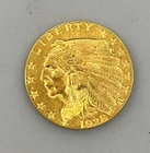 1928 US $2.50 Gold Indian Coin .1209AGW  rev-scratch L25088