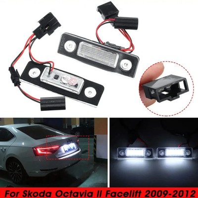 2pc LED License Plate Light for SKODA Octavia 3/Superb B6/Combi/Rapid/Yeti/Fabia