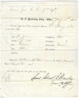 1865 Civil War US Receiving Ship Ohio Recruit Navy Sailor Naval Document Union