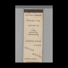 Matchbook Cover Teton Hotel Downtown Riverton WY