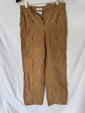 VTG Liz Claiborne Linen Brown Pants Sz 4P Business Corporate
