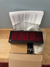 Professional High Visibility 12-Hour Six Digit Red Stand-Alone Clock