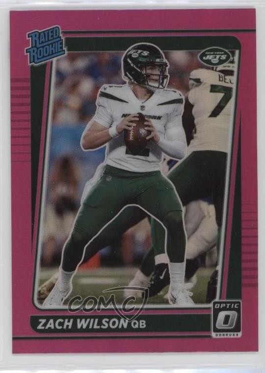 2021 Panini Donruss Optic Rated Pink Prizm Zach Wilson #202 Rookie RC uk2