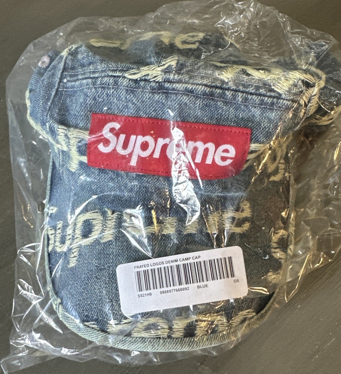 Supreme Frayed Logos Denim Camp Cap Blue OS SS21 | eBay