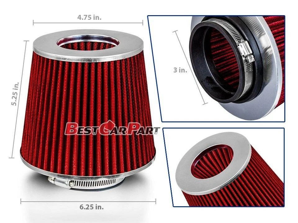 Adaptador MAF de admisión de sensor de flujo de aire de masa ROJO + filtro para 90-96 300ZX Z32 3,0 L V6 Foto 2 de 2