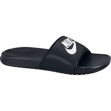 NEW Nike Mens Nike Benassi JDI Slides Black/ White 343880-090 Sz 10