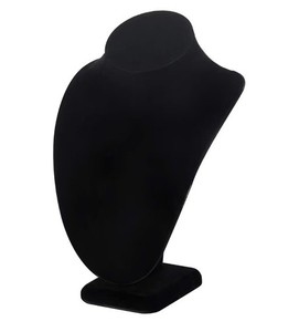 Black Velvet Neck Form Necklace Display Stand Opaque Flocking Jewelry Holder