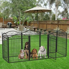 Portable 8 Panels Dog Playpen Heavy Duty Anti-Rust Dog Exercise Fence Enclosure