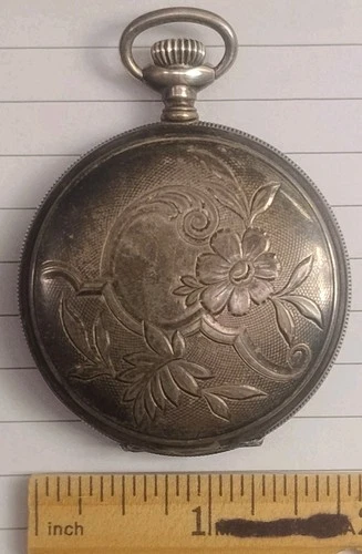 Antique Waltham Pocket Watch ; Invader Sterling Silver Case; Serial # 12182704