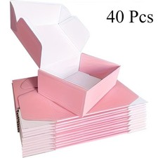 40 Pack Pink Corrugated Shipping Boxes for Mailing  Packaging
