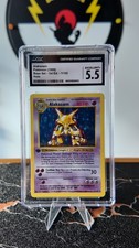 Pokémon Card Alakazam Base Set , First Edition , Shadowless CGC 5.5